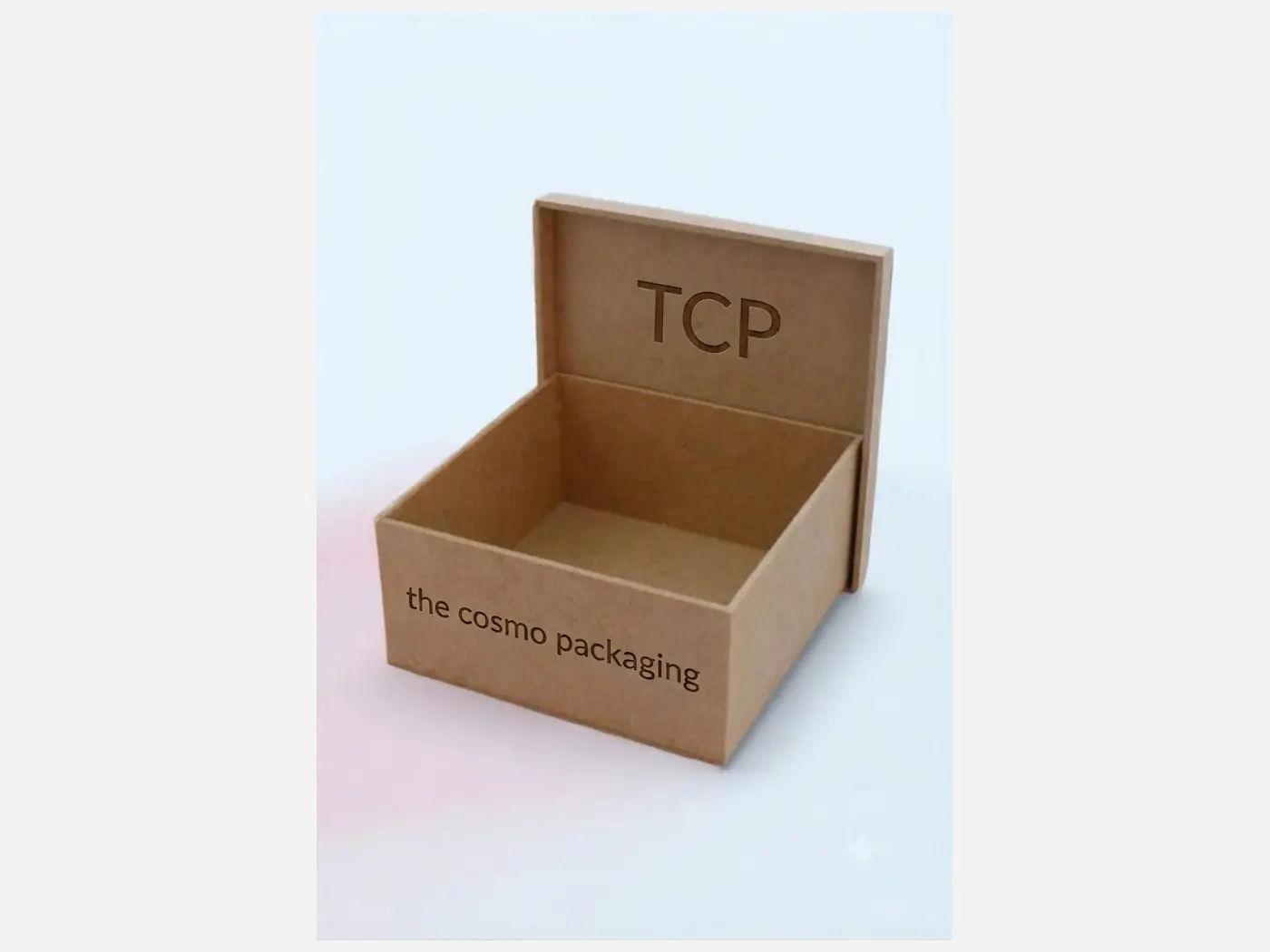 Chipboard material used as a structural core for wrapped boxes
