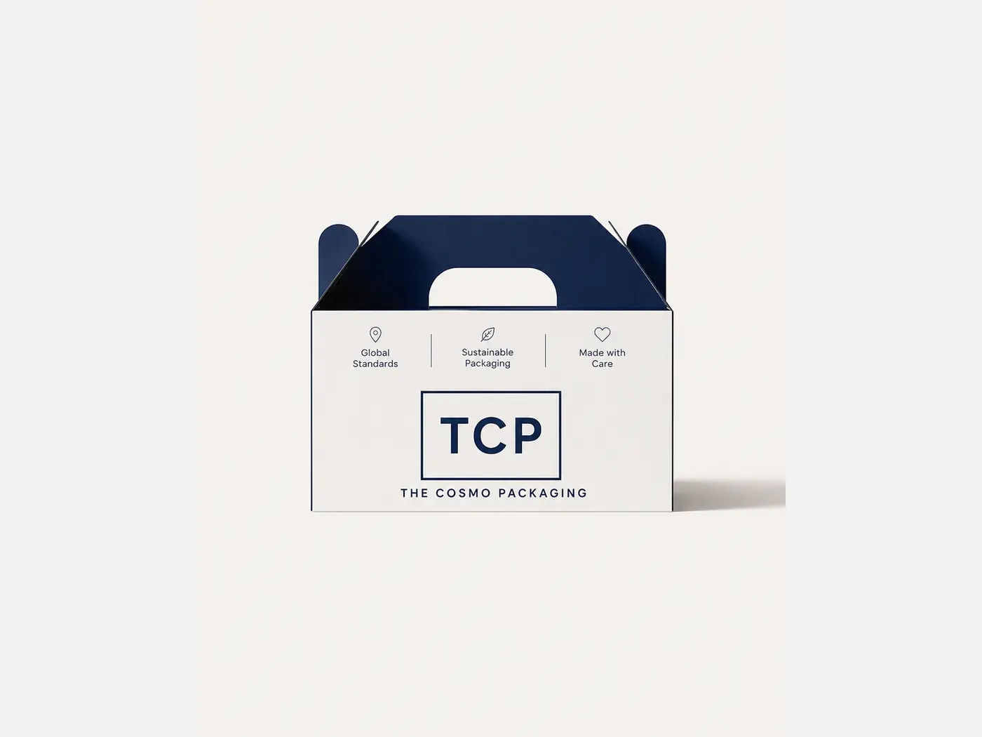 Gable box packaging with an integrated carry handle