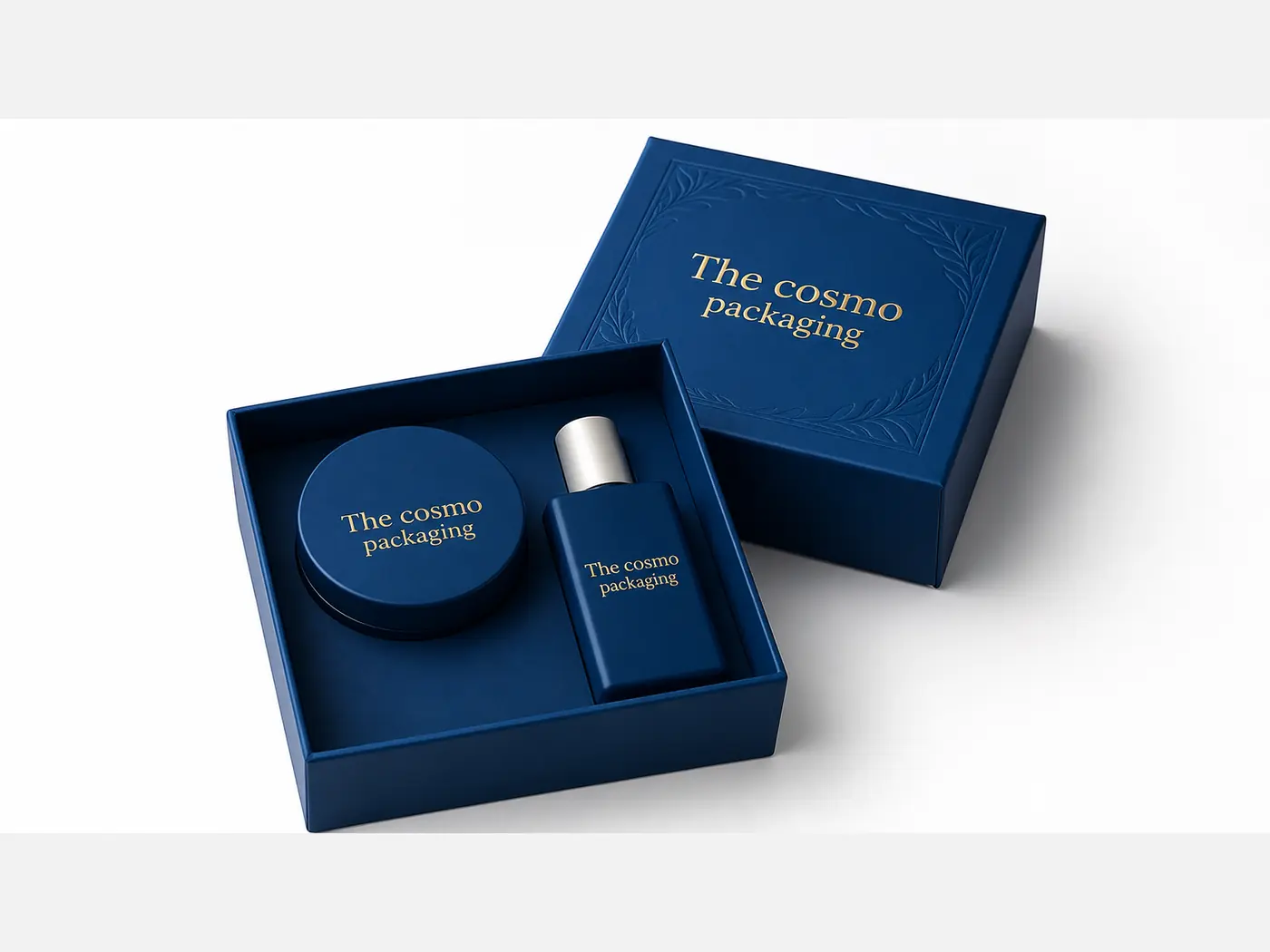 Premium wrapped gift box with a tactile specialty paper surface
