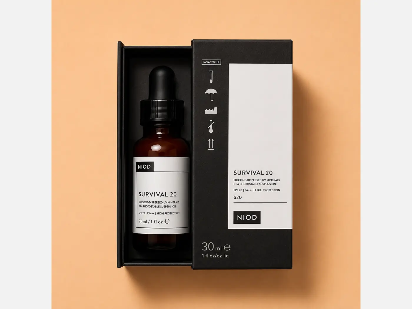 Custom serum carton sized for a skincare bottle, view 3
